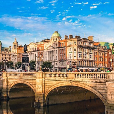 Bridges over the river in Dublin